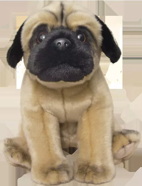 Plush/Soft/Cuddly Toy - Collectible - Dog - PUG - (Fawn) - 12"