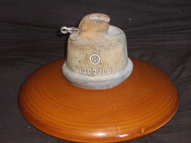 Vintage Large (10" Dia.) 11000 Lb. Ceramic Insulator - Brown - Ohio Brass Co.