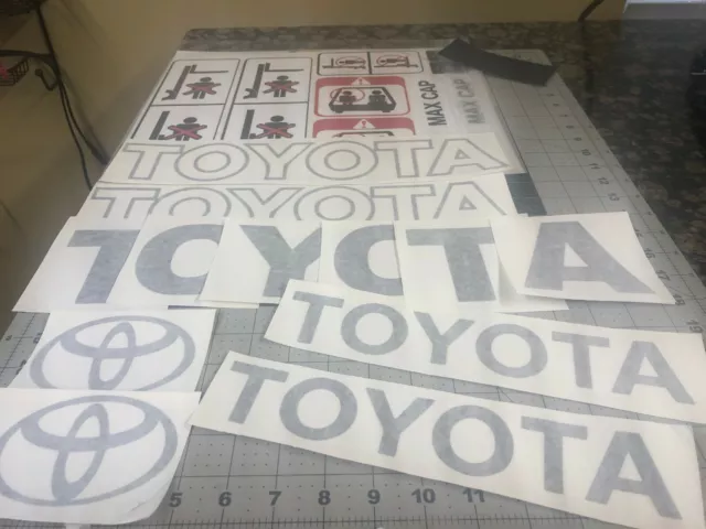 Toyota Forklift  Decal Kit detailed with safety decals  Black vinyl