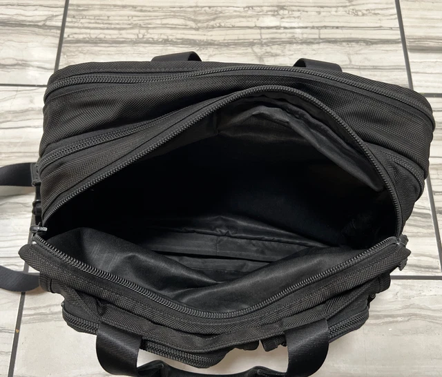 TUMI ALPHA Briefcase Black Ballistic Nylon Expandable File Laptop Bag 26141DH 9