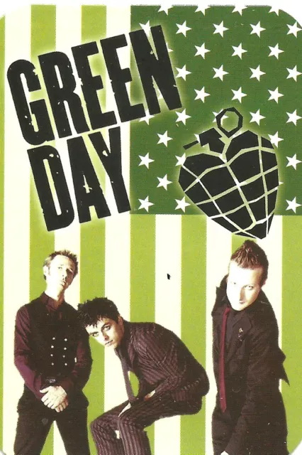 GREEN DAY flag 2004 RARE oblong MINI VINYL STICKER no longer made IMPORT