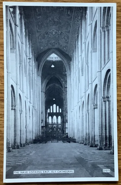 The Nave Looking East Ely Cathedral Salmon Photostyle Vintage Postcard