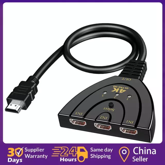 Cable divisor 4K conmutador HDMI de 3 puertos HW-4K301X 3 en 1 salida para HDTV Xbox PS3 ☘�️