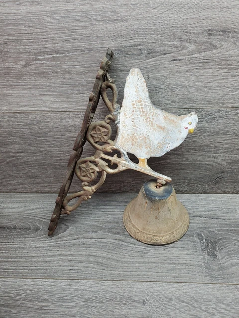 Cast Iron Wall Mount Bell Hen Chicken