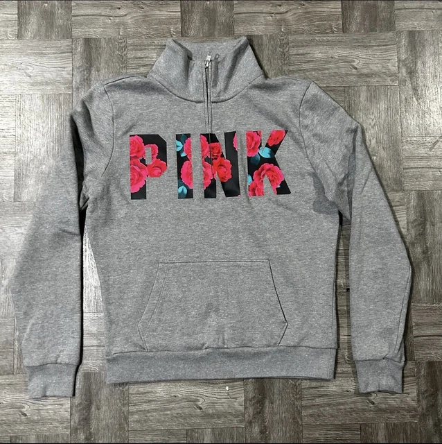Victoria Secret PINK Half Zip Pullover Sweatshirt Size Small