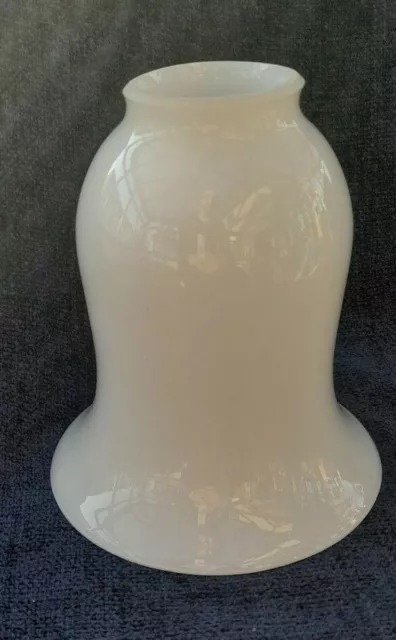 Heron Glass Plain White Bell Lamp / Light Shade 14 cm Tall - Hand Blown in UK