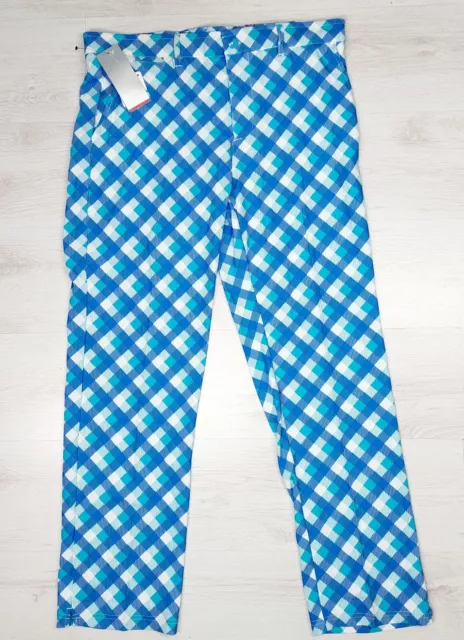 SLAZENGER Pantaloni da golf da uomo W38 L32 prezzo di ricambio £54,99 nuovi con etichette assegno blu