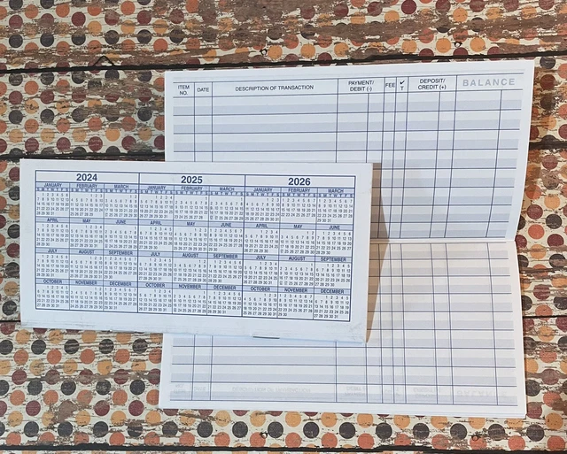 “2024” 1 CHECKBOOK Transaction Register Calendar 2024 2025 2026 Check