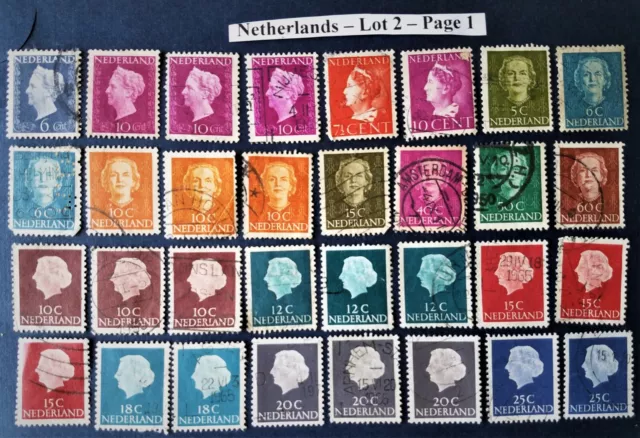 Dutch: Lot 2 - 130+ different over 215+ total stamps. Mint & Used all off paper.