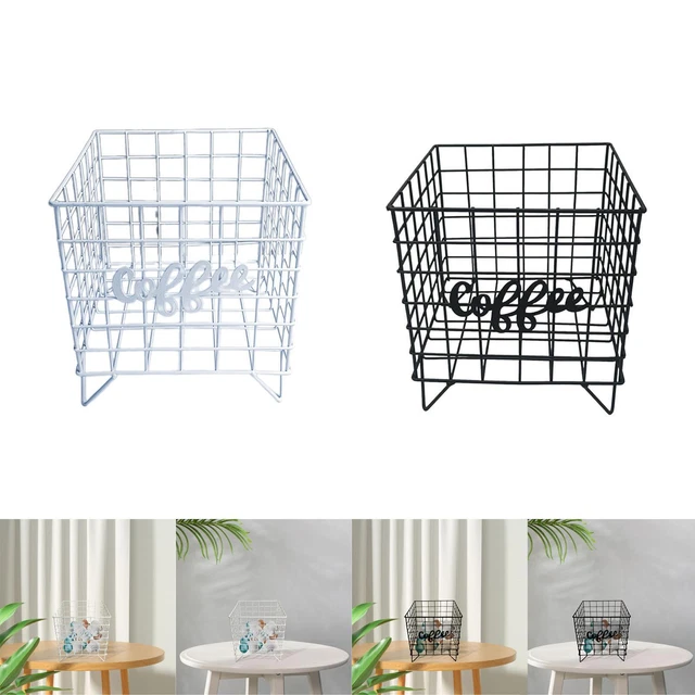 Panier Rangement Capsules Café - Forme Tasse En Fer & Bois - Support Comptoir - Grand Format - 5