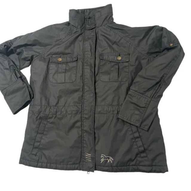 Horseware Ireland Black Riding Jacket Coat Zip Snap Pockets Size XL EUC