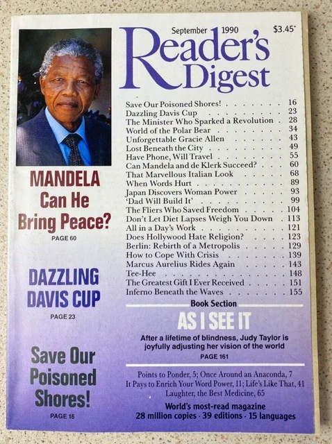 Reader's Digest Vintage Magazine September 1990 - Family History War News......