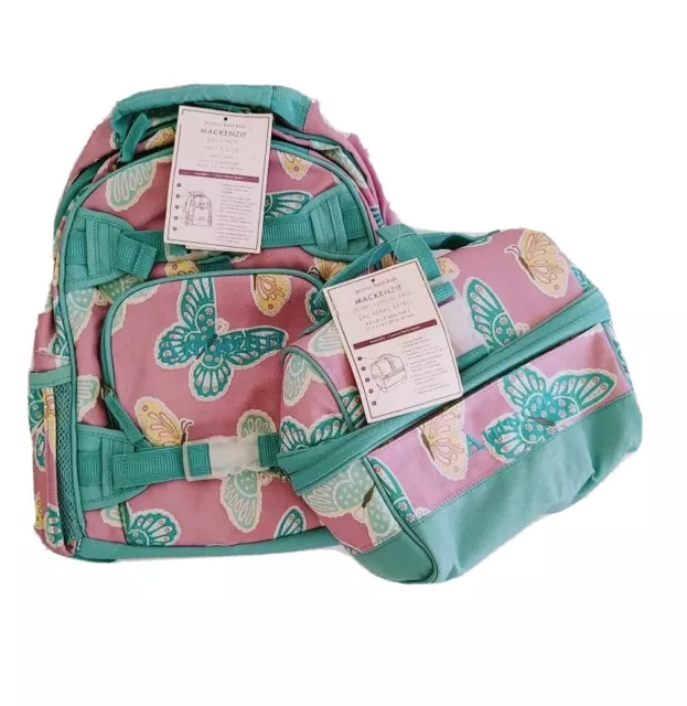 New! Pottery Barn Kids SMALL girls BACKPACK & LUNCH  monogram AUTUMN   butterfly