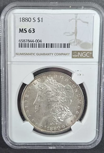 1880-S Morgan Silver Dollar - NGC MS 63 - Brown Label