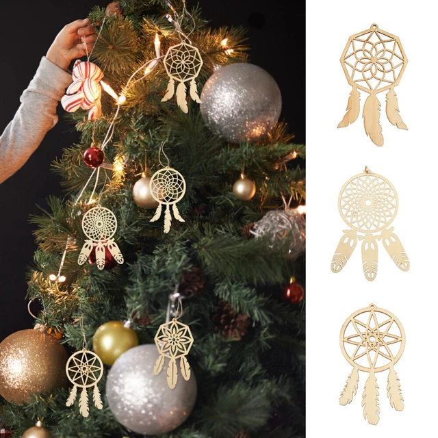 Kit 20 Attrape-rêves En Bois à Décorer - DIY, Décoration Maison, Pendentif, Diamètre 6 Cm