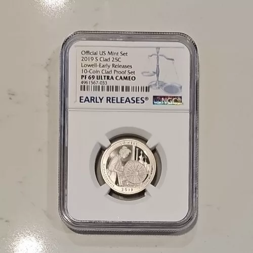 2019 S PF 69 - LOWELL HISTORICAL PARK Quarter 25C - NGC Early Releases ULT CAMEO