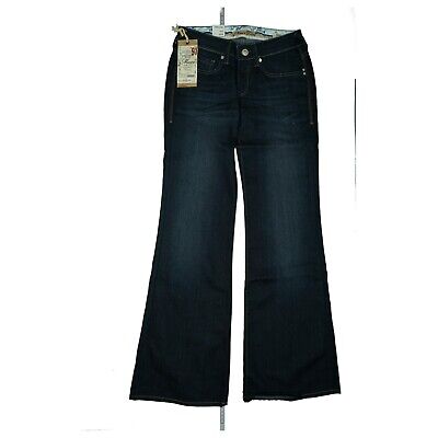 Mavi Cora Jeans Donna Pantaloni Bootcut Stretch Low R Wide Leg w26 l30 Marrone Sottile Nuovo 