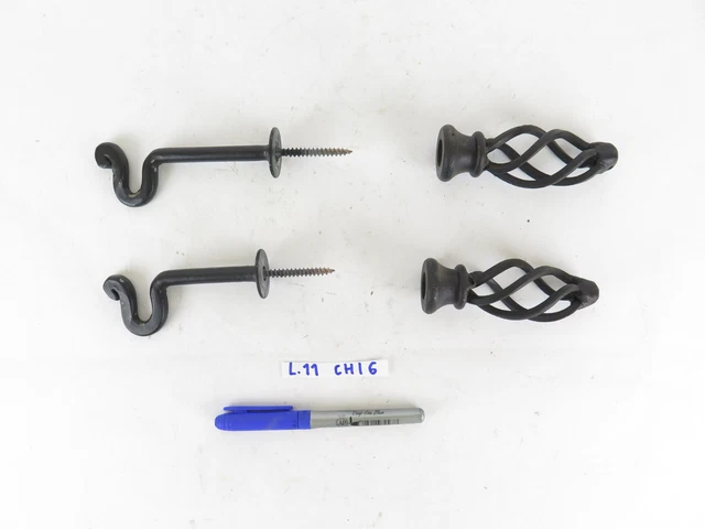 Couple Hooks For Curtain Wrought Iron Craft Vintage Tiebacks CH16 2