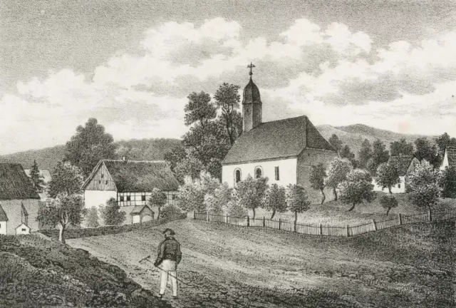 RÜCKERSDORF (Thüringen) - Sachsens Kirchen-Galerie - Lithographie 1843
