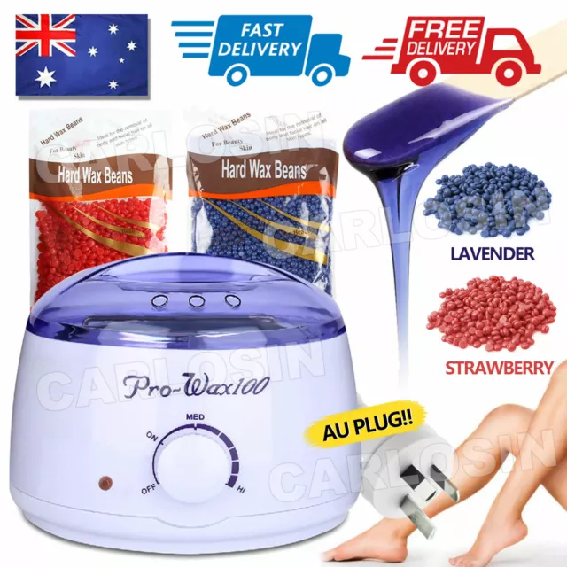 Depilatory Hair Removal Brazilian Hard Wax Bean Warmer Heater Pot Machine Kit AU