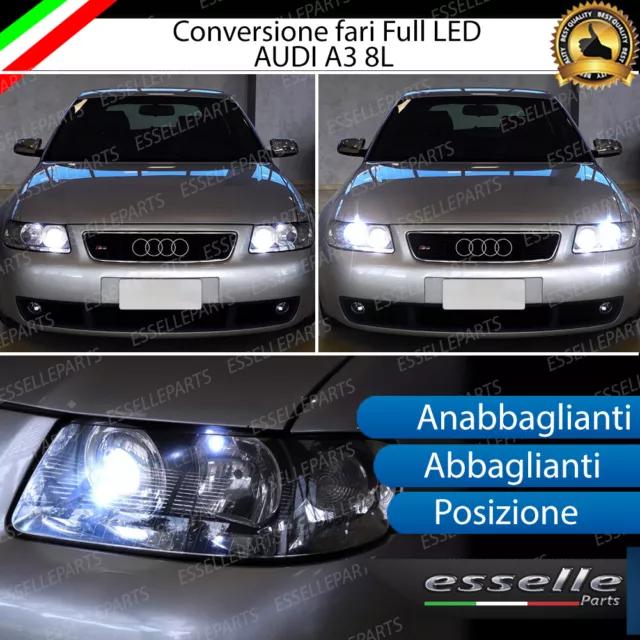 Conversione Fari Full Led Audi A3 8L 16000 Lumen 6000K Bianco Canbus