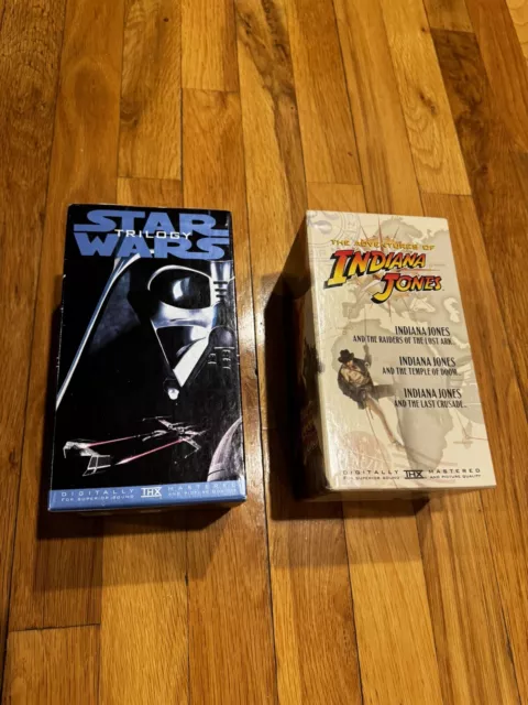Star Wars VHS Movie Box Set Episodes 1-3 And Indiana Jones VHS Box Set 1-3