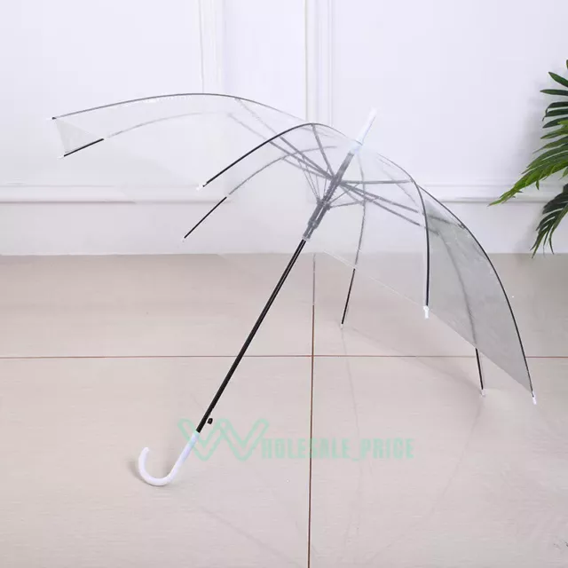 46 Inch Clear Umbrella Transparent Auto Open Long Stick Rain Umbrella Waterproof