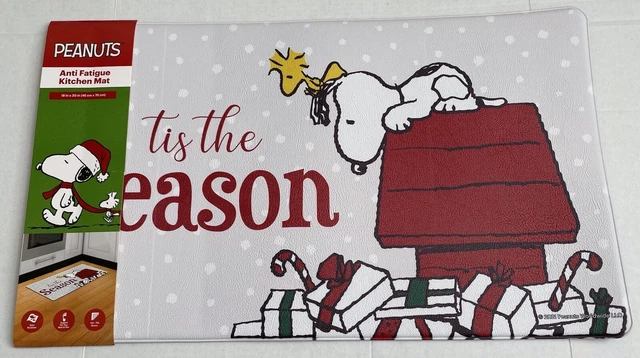Estera antifatiga Peanuts Snoopy 18X30"" Es la temporada Navidad Woodstock NUEVA