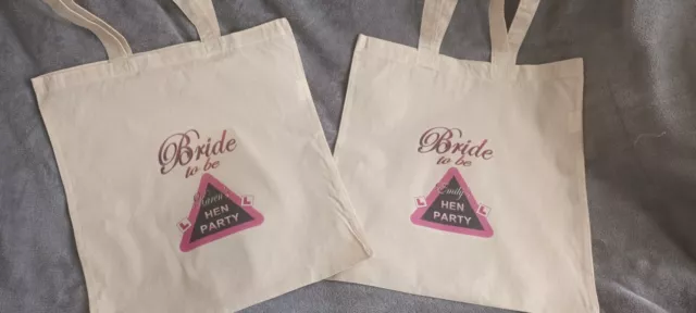 Personalised Wedding Party Bridal Bridesmaid Favour Hen Party Gift Tote Bag