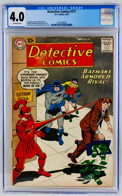 Detective Comics #271 CGC 4.0 Batman & Robin's Armored Rival 1959 VG No Reserve!
