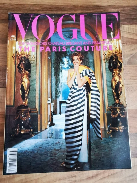VOGUE MAGAZINE: APRIL 1990, Tatiana Patitz, Paris Couture. EUR 6,00 ...