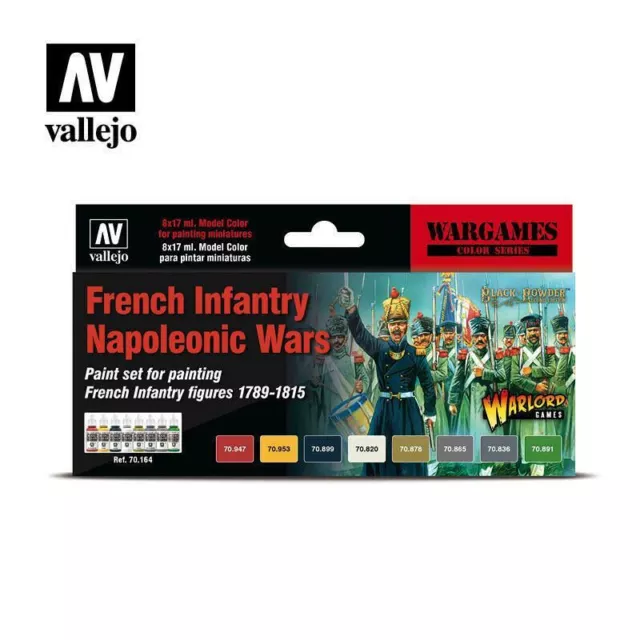 Modèle Couleur Peinture Acrylique Set Français Infanterie Napoleonic Wars (x8)