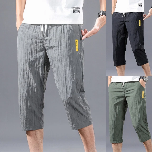 Pantaloncini da uomo pantaloni cordino ghiaccio seta ad asciugatura rapida corsa