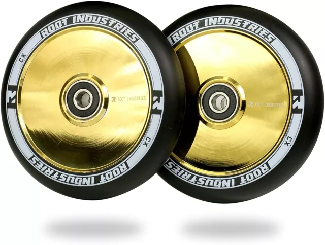 2 x Root Industries Air Stunt-Scooter Rolle 110mm Roller Wheels Chrom Gold