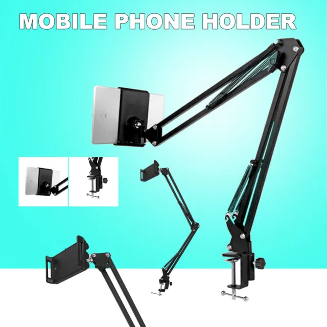 360°Flexible Long Arm Tablet Stand Mount Lazy Bed Desk Phone Holder Universal UK