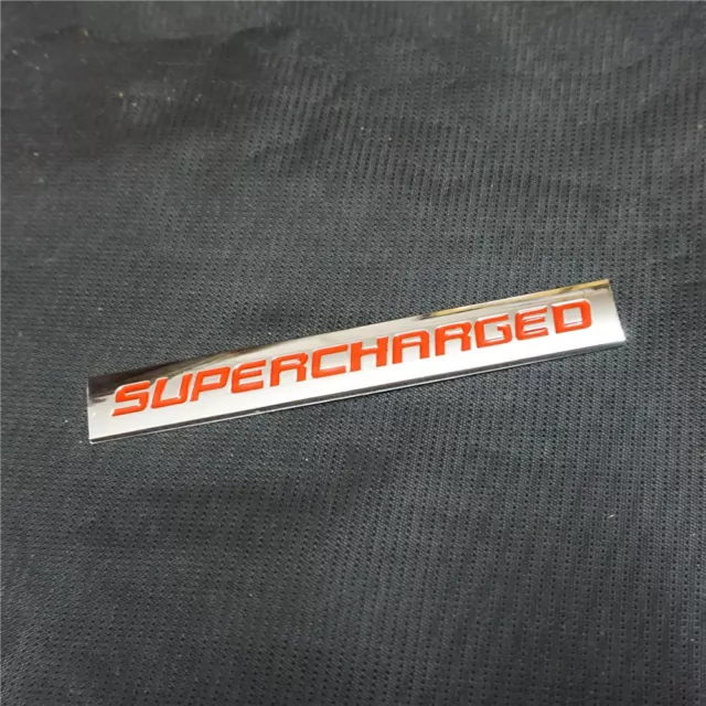 1x Chrome Red SUPERCHARGED Metal Emblem Sticker Badge Decal Engine Car Sport SUV