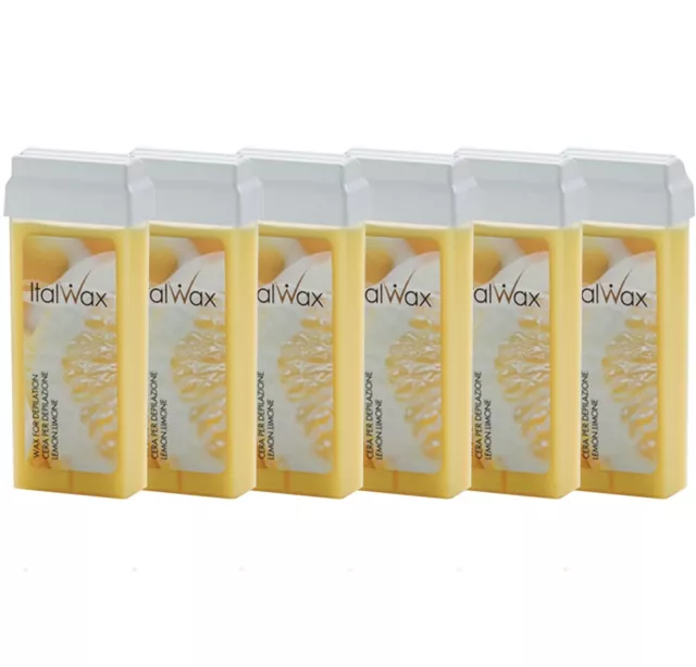 Roll On Wax Cartridge Depilatory Hair Removal Warm Waxing Roller Lemon 6x 100ml