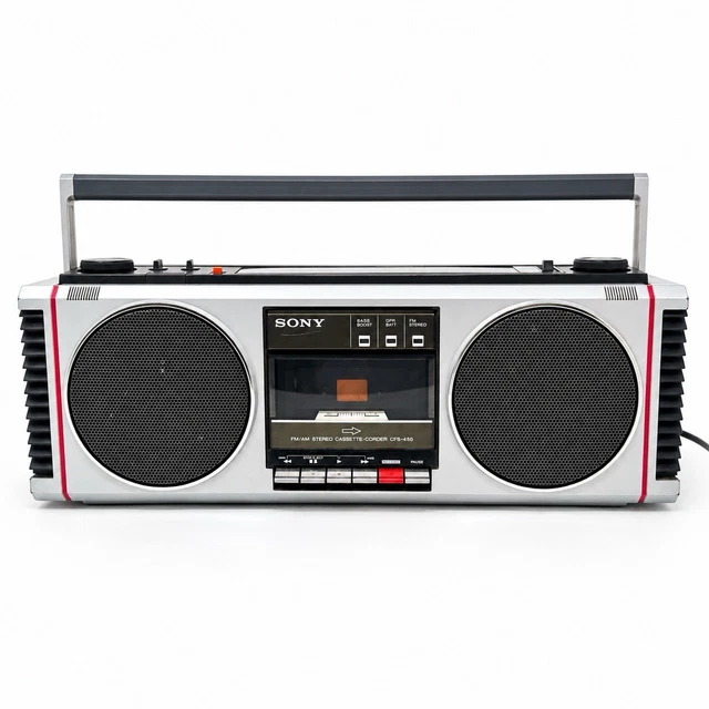 SONY (CFS-450) BOOMBOX Stereo Cassette Rec AMS Super Woofer