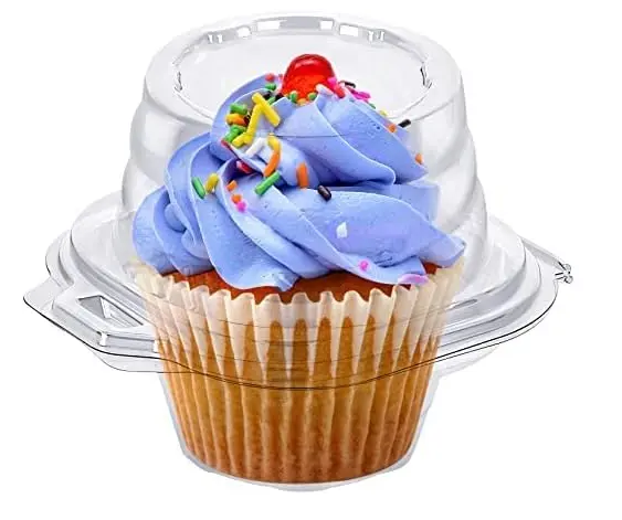 50 Pack Cupcake Containers Single Disposable Plastic Dome Holders Cake Boxes Cup