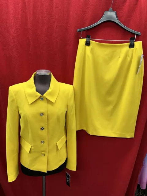Lesuit Skirt Suit/Yellow/Size 8/New With Tag/Retail$240/ Lined