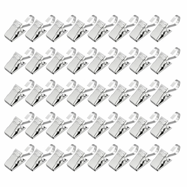 Curtain Clip Hook Set Clips for Photo Home Decoration 0.71"*0.39" 50 Pack Silver