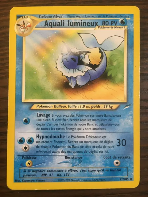 Carte Pokémon UNCO Aquali Lumineux 52/105 Neo Destiny Edition 2 Français Wizards