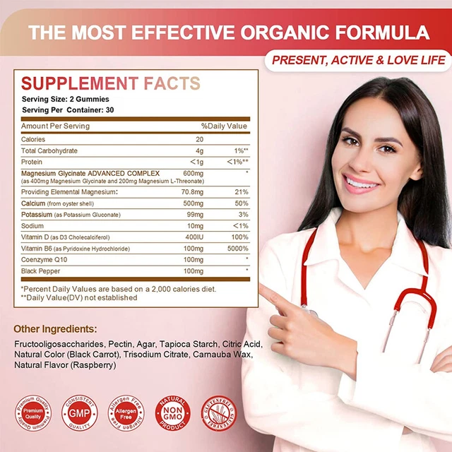 MAGNESIUM GLYCINATE 400MG Sleep Support, Relieve Stress & Anxiety