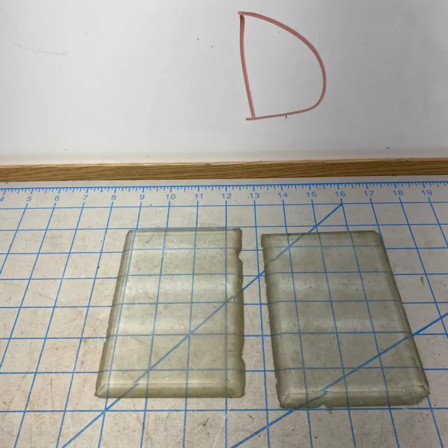 Vintage Antique Small Beveled Glass Panes Approx. 5 5/8 X 3 3/4” Chipped