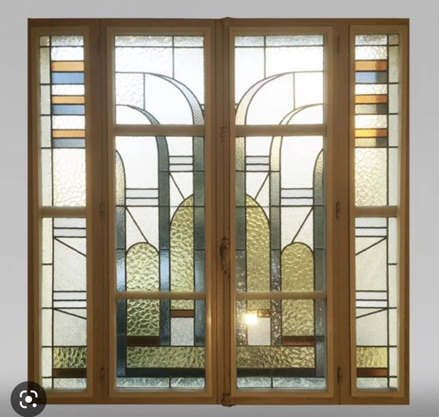 Bespoke Art Deco Stained Glass Doors Made To Measure French Double Or Single Set