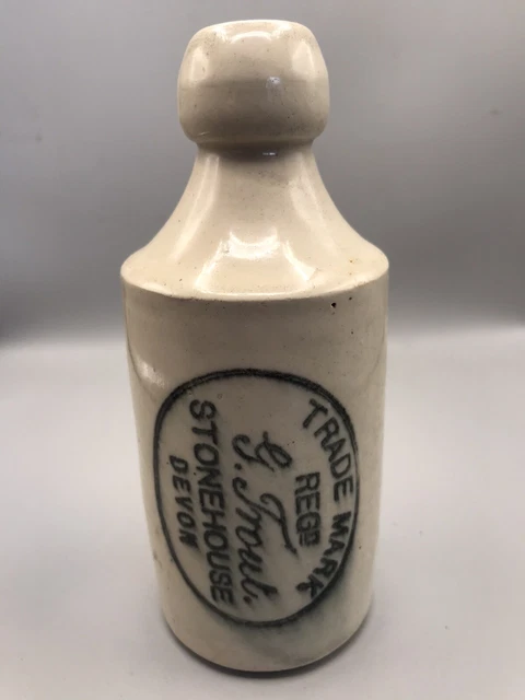 Rare? Victorian Edwardian Ginger Beer Stout Bottle G Trout Stonehouse Devon