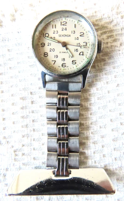 SEKONDA VINTAGE USSR NURSES Fob Watch 21 Jewels 12 24Hr Dial Working 21.00 PicClick UK
