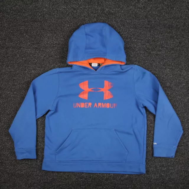 Under Armour Hoodie Youth Large Blue Storm Long Sleeve Center Logo Running Boys