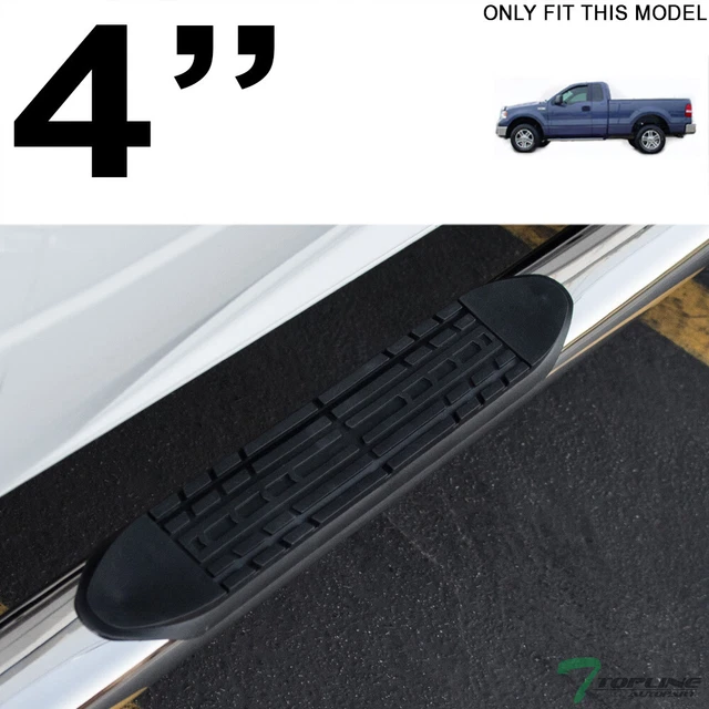 Topline For 2004-2008 Ford F150 Regular 4" Oval Side Step Nerf Bars - Stainless