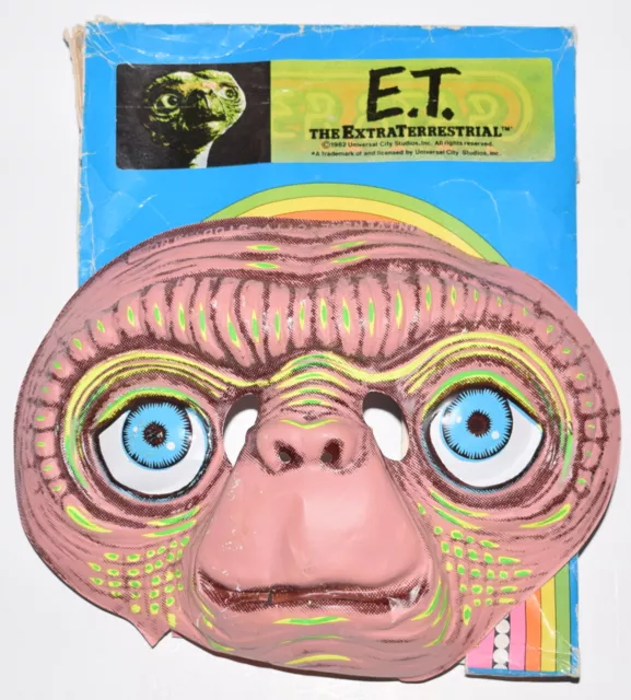 Vintage 1982 E.T. Super Star Halloween Costume Mask w/ Partial Box ET